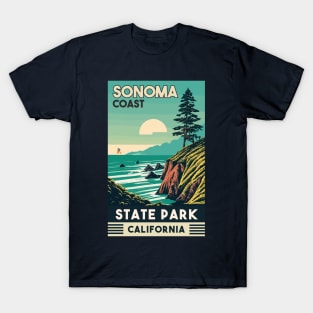 A Vintage Travel Art of the Sonoma Coast State Park - California - US T-Shirt